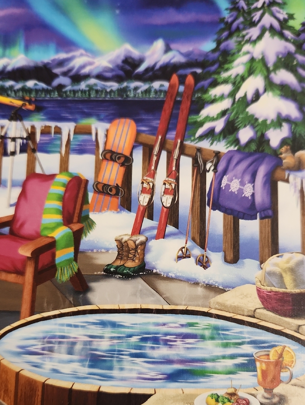 2 Ravensburger 500 Pc Puzzle Cabana Retreat Beach & Northern Lights Large Format - Picture 5 of 9